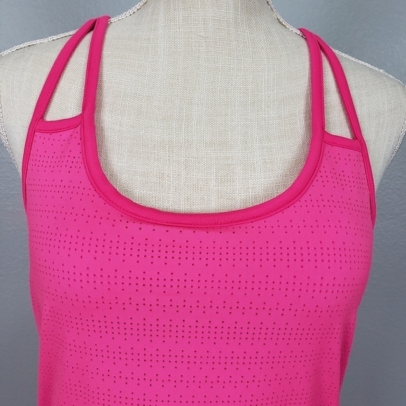 ATHLETA Yoga Fitness Mind Over Matter Pixel Tank Top Pink Sz S Training Workout - Picture 3 of 10